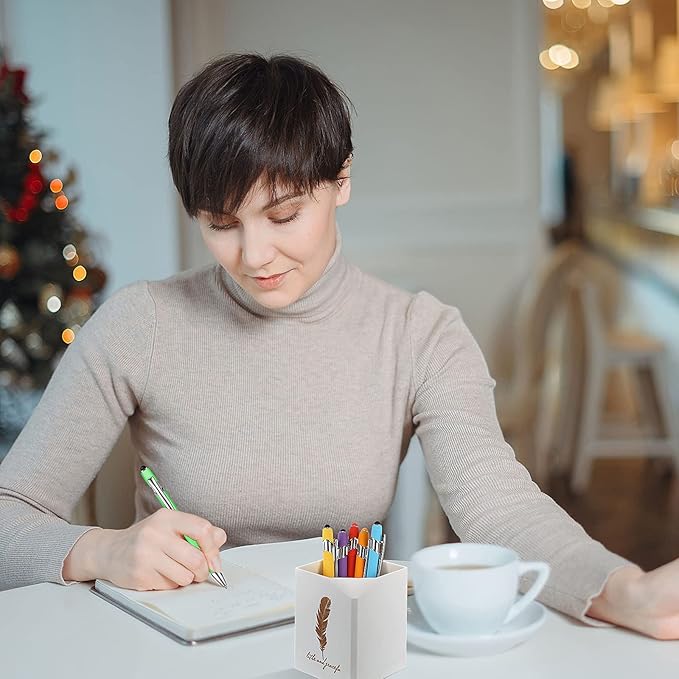 Zonon 38 Pieces Rubberized Ballpoint Pen with Stylus Tip Stylish Metal Pen Capactive Styli with Soft Rubberized Grip, Black Ink for Most Devices(Assorted Colors)