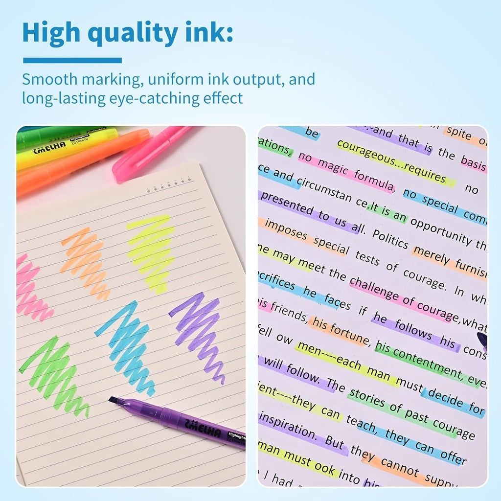 SMELHA Highlighters - 150 Pack Assorted Colors, 6 Colors, Chisel Tip, Quick Dry, Suitable for Offices, Schools, Home