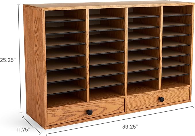 Safco, SAF9494MO, Adjustable Compartment Literature Organizers, 1 Each, Oak