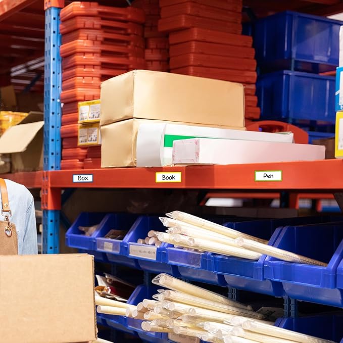 Colored Border Dry Erase Magnetic Labels 3.1x1.2 Inch, Reusable Magnetic Dry Erase Labels for Whiteboards，Pack of 40