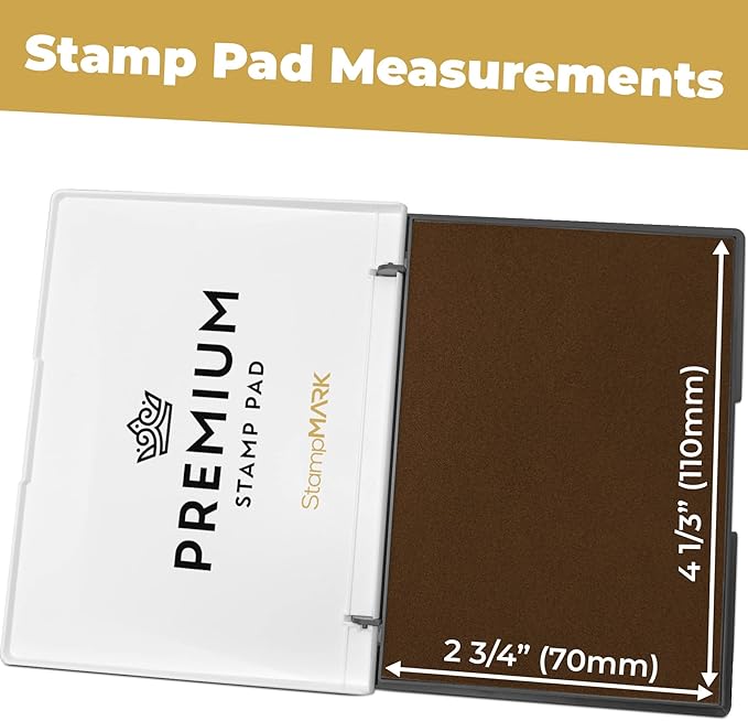 Premium Stamp Pad Medium Size 3" x 4" - for Traditional Rubber Stamps - Felt Pad Brown Color