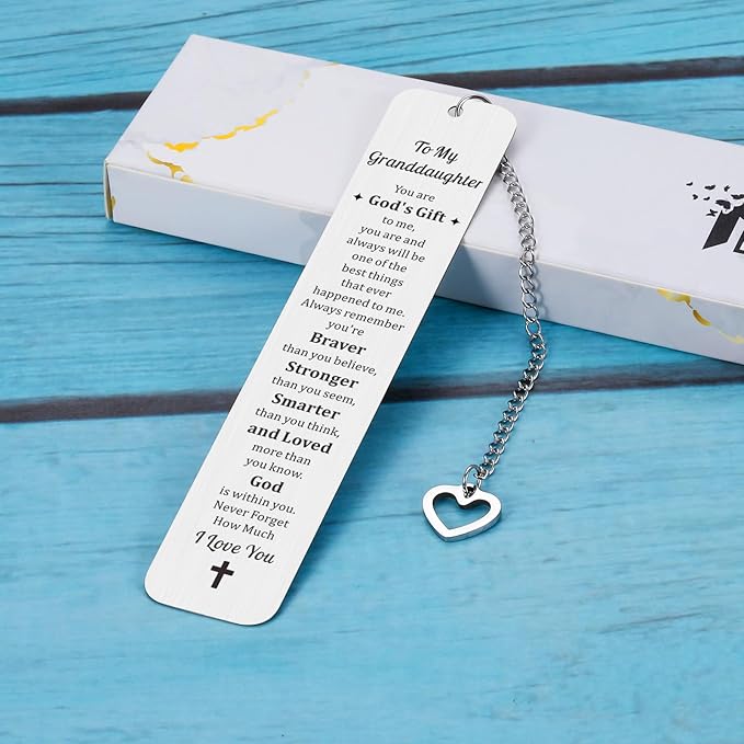Christmas Bookmarks for Girls Kids, Stocking Stuffers for Granddaughter Teens 16-18, Christmas Gifts for Granddaughter, Granddaughter Gifts from Grandma, Birthday Gifts for Granddaughter
