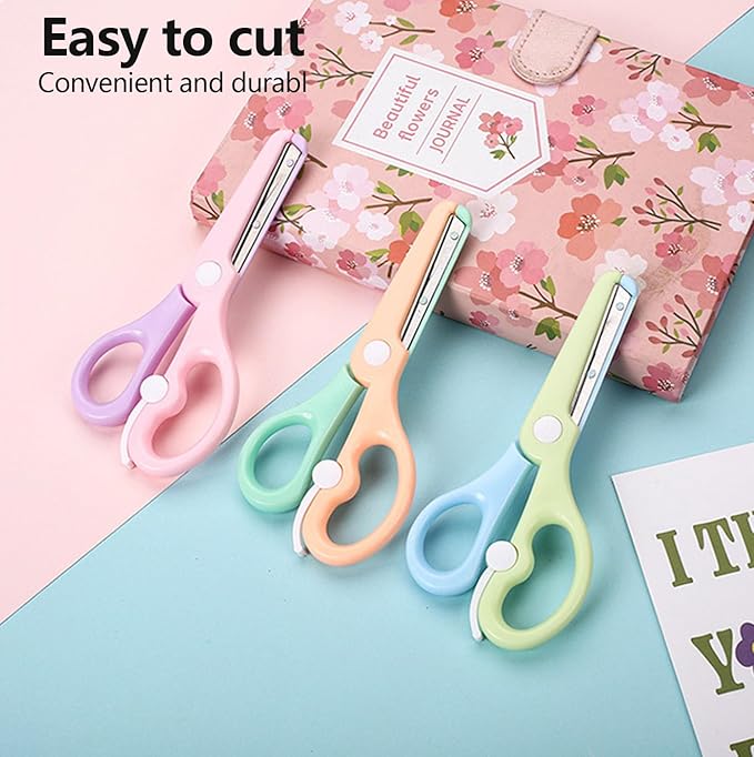 Safety Scissors FOR KIDS 3-Pack, Training Craft Scissors,Ergonomic Handle Perfect for Paper Cutting, (BLUE)