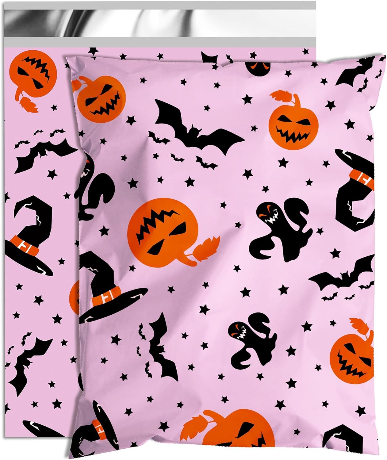 Halloween Poly Mailer 14.5x19 Inch 50 Pcs, Waterproof Shipping Bags for Clothing, Tear-Resistant Mailier Bags, Strong Mailing Bags with Self-Seal - Purple