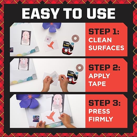 Scotch Removable Double-Sided Mounting Squares, 16 Pre-Cut Foam Squares, 0.7 in. x 0.7 in., Removes Easily Without Leaving Any Residue, Photo-Safe, Mess-Free Application (108AMS-SQ-16)