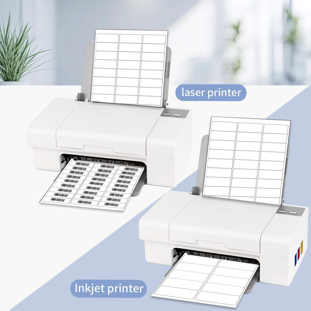 8.5"×11" Address Labels 600 Labels Sticker Paper for Laser/Inkjet Printer, 1" x 2-5/8" mailing Label- White