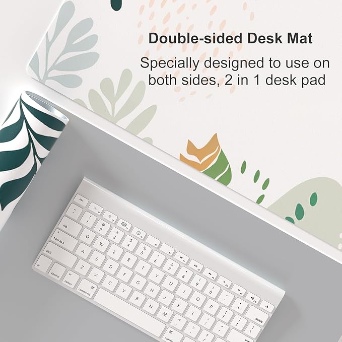 Colorful Star Abstract Boho Large Mouse Pad, Waterproof Green White Desk Mat, Double Sided Computer Gaming Mouse Pad, XXL Full Desk Mousepad Non Slip Writing Pad for School Office Home 31.5" x 15.7"