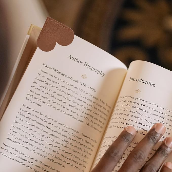 6 Pcs Leather Heart Bookmarks Cute Corner Bookmarks Book Accessories Reading Gifts