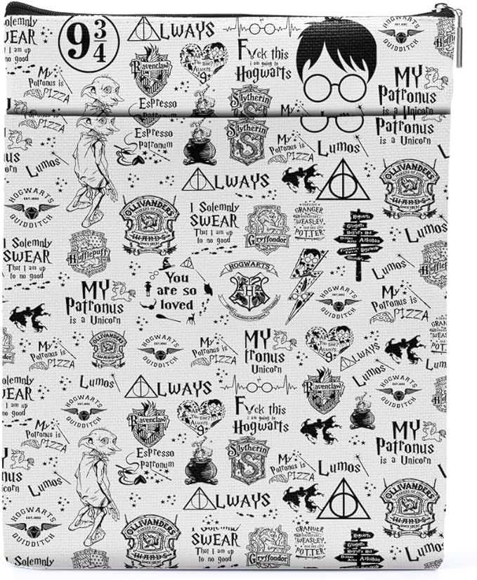 TBT Magic Stuff Wizard Book Sleeve Book Cover Book Lovers Gifts Book Club Gifts Wizard Book Protector Book Gifts for Readers Women Her Magic Movie Fans Bibliophile Mom Graduation Birthday Gifts