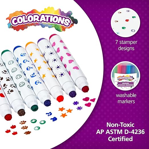 Colorations STAMPBUCK Colorations Washable Marker Stamper Bucket (Pack of 44)
