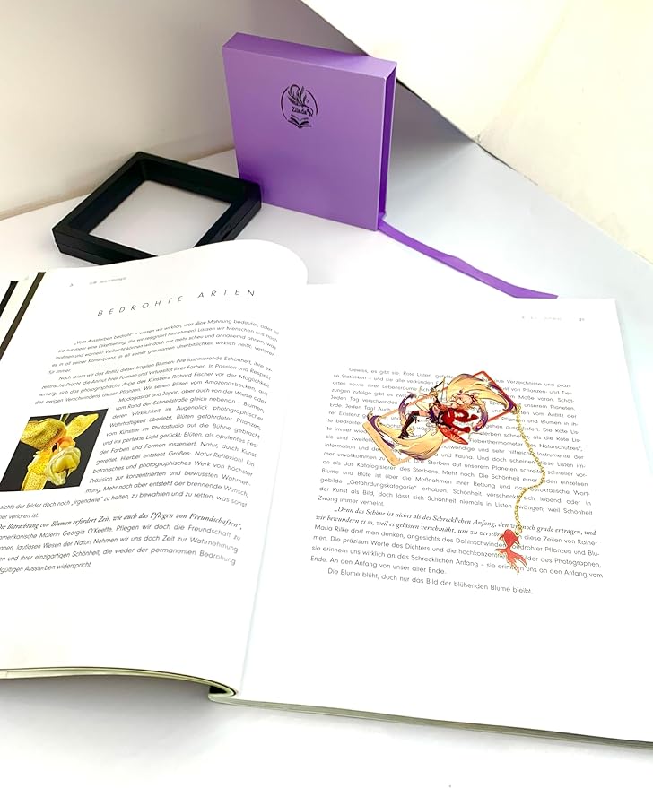 Metal Bookmarks - Genshin Impact Yoimiya Brass Bookmarks with 3D Display Box - Perfect Birthday Gifts for Book Lovers