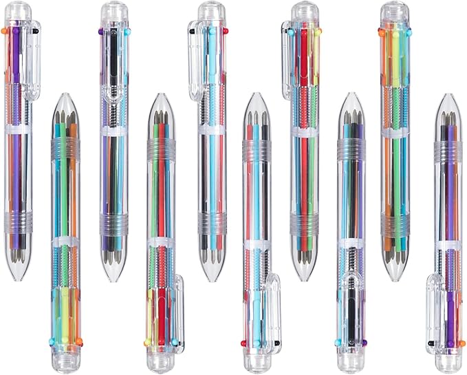 favide 22 Pack 0.5mm 6-in-1 Multicolor Ballpoint Pen,6-Color Retractable Ballpoint Pens for Office School Supplies Students Children Gift,Kids Party Favors