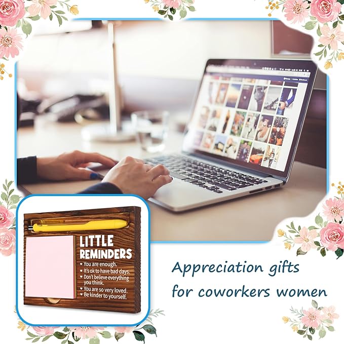 Inspirational Motivational Little Reminders Gifts for Women Men, Positivity Recovery Self Care Encourage Gifts, School Counselor Gifts, Mental Health Gifts, Desk Retro Note Pad Holder VN340
