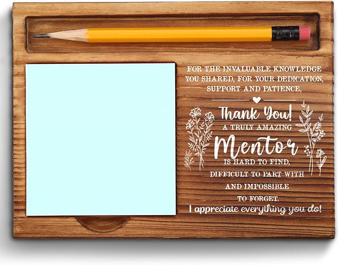 Mentor Gifts for Women, Men, Mentor Appreciation Gifts, Thank You Gifts for Mentor, Best Mentor Office Desk Decor Gifts Self-Stick Note Pad Holders ZSS13