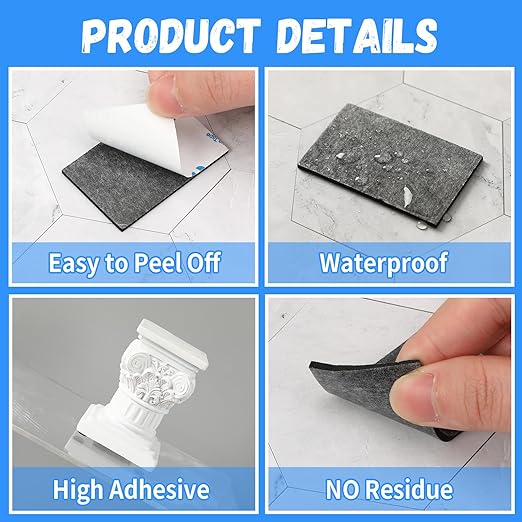 UPINS Double Sided Foam Tape, Strong Sticky Double Sided Foam Pads for Crafts Self-Adhesive Mounting Foam Tape Heavy Duty for Home Wall Decor (60, Black)