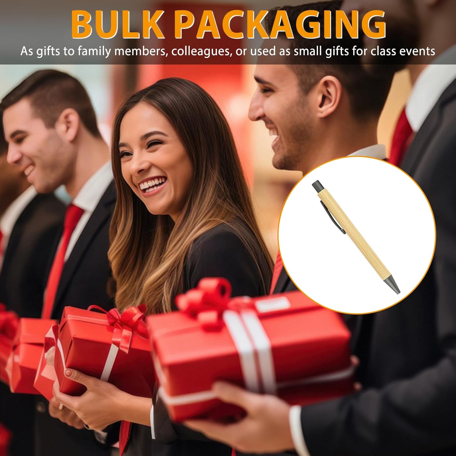 200 Pack Bamboo Pens Bulk Wooden Bamboo Pens Engraving Wooden Ballpoint Pen Customizable Gift Pen Bulk Black