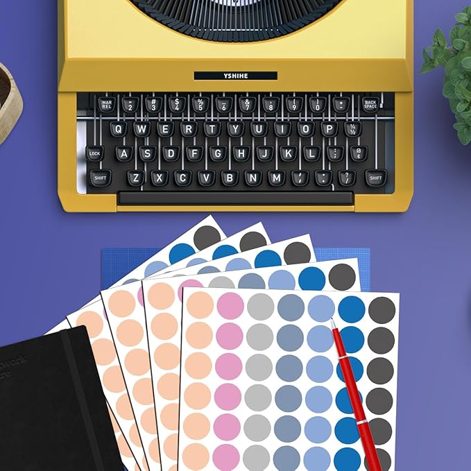 YSHIHE Garage Sale Stickers 3/4" Dot Stickers 7 Colored Price Stickers Color Coding Dot Labels,Yard Sale Price Stickers