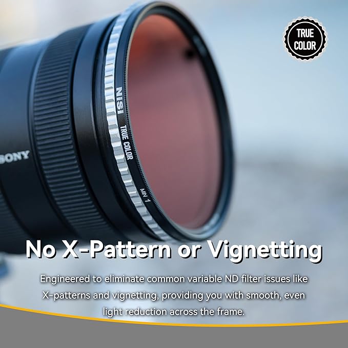 NiSi - 82mm Swift True Color ND-Vario, 1-5 Stops (ND2-ND32) Variable ND Filter, Waterproof Nano Coating Optical Glass, with Lens Filter Case and Lens Cap - Compatible with NiSi Swift System Filters