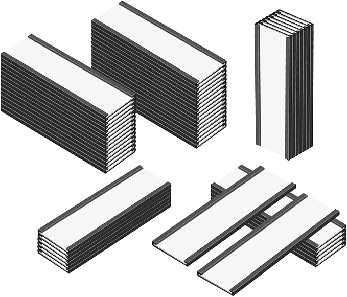 C Channel Magentic Label Holders 1.2x4 Inch,Magnetic Labels for File Cabinets，Pack of 50