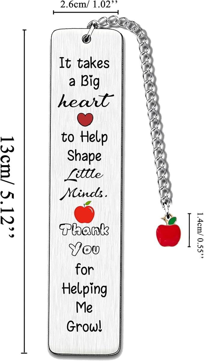 Bookmark Teachers Appreciate Gift Women Men Master Teachers Day Appreciate Gifts Bookmarks Personalized Birthday Present Graduation Thanks Christmas Keepsake It Takes A Big Heart to Shape Little Minds