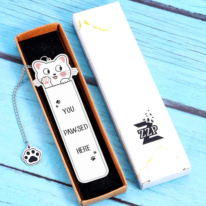 Cat Lover Gifts for Women Cute, Book Accessories, Cat Bookmark, Gag Christmas Gifts for Coworkers, Cat Mom Gifts, Cat Gifts f or Cat Lovers, Girls Stocking Stuffers, Bookish Items