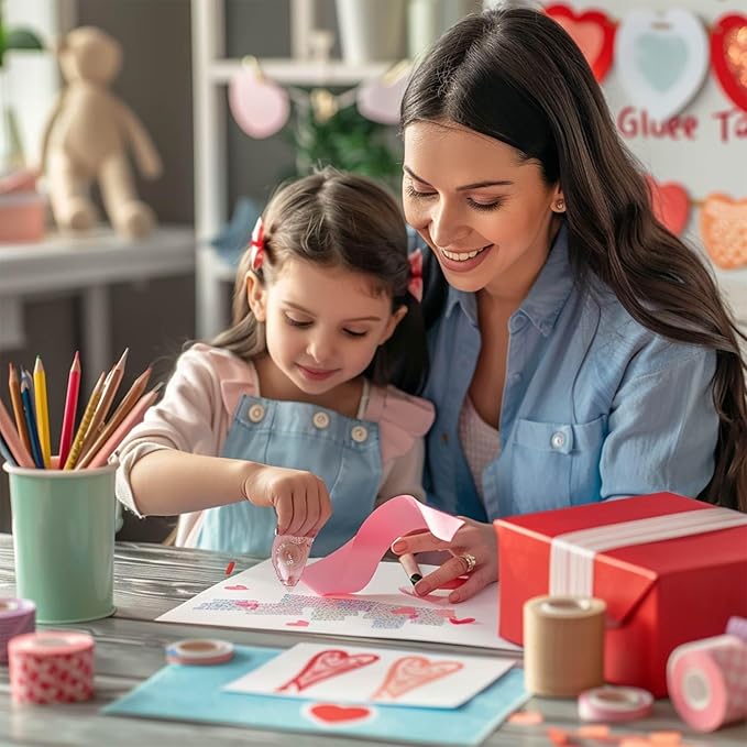 Glue Tape for Scrapbooking, Pack of 4 Scrapbook Tape, Double Sided Tape Roller for Crafts, 26 Ft x 0.31 in Tape Runner, Craft Supplies for Scrapbooking, Gift Wrapping and Photo Tape.