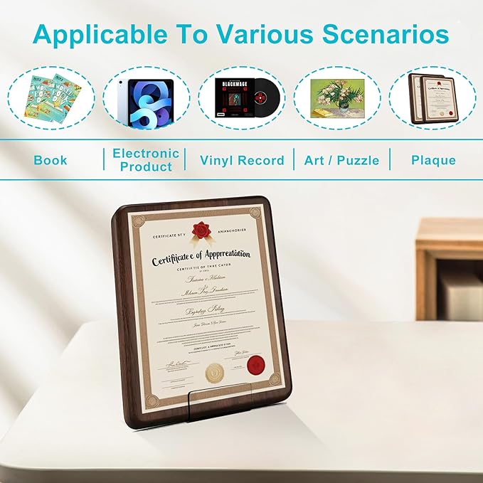 Boloyo Acylic Upright Display Stand, 10PC 6 Inch Clear Display Holder Easel Base Picture Frame for Home Office School Store to Display Book, Vinyl Record, Album, LP Cover, Artworks, CDs