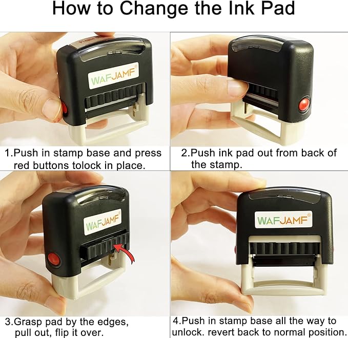 WAFJAMF Paid Message Stamp - Self-Inking Rubber Office Stamp - Red Ink-Medium