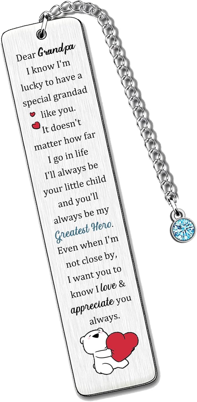 Grandpa Bookmarks Fathers Day Appreciate Gift Man Bookmarker Grandfather My Greatest Hero Birthday Present Retirement Appreciate Love Quotes Keepsakes Christmas Thanksgiving Granddad Book Accessory