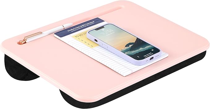 LAPGEAR Compact Lap Desk - Rose Quartz - Fits up to 15 Inch Laptops - Style No. 43104
