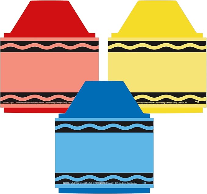 Eureka Crayola Crayons Paper Cut-Out Classroom Decorations for Teachers, 36 Pieces