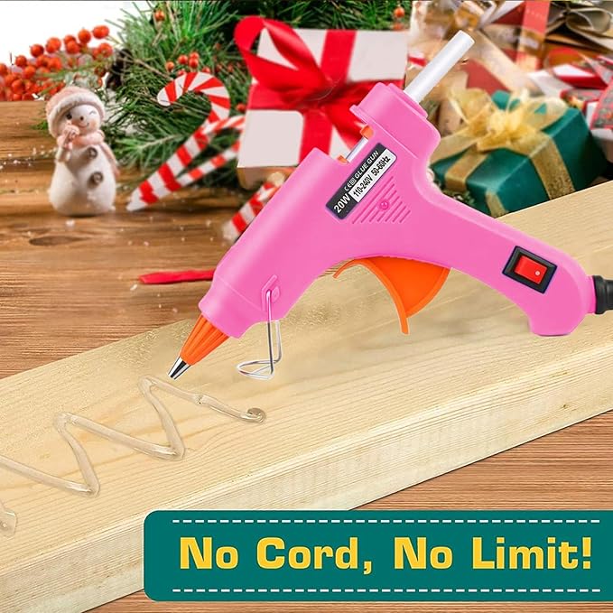 Mini Hot Glue Gun 30pcs Glue Stick Hot Glue Gun Set for Quick Fix Artist DIY Art Home 20w Pink