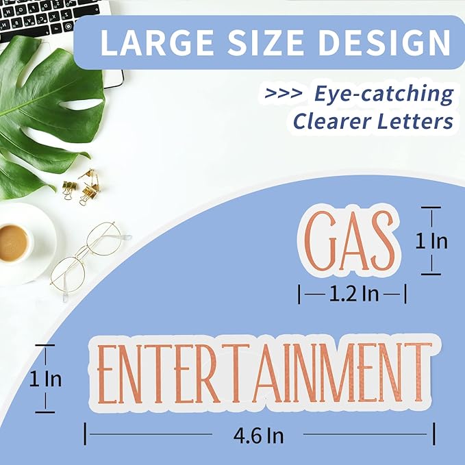 OOUUREC 100 Rose Gold Budget Category Stickers - Clear Vinyl Planner Decals for Cash Envelope System Wallet