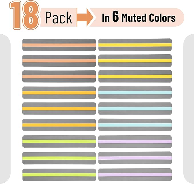 Mr. Pen- Guided Reading Strips, 18 Pack, Highlighter Strips, Bookmarks for Kids, Highlight Strips for Books, Reading Trackers for Kids, Highlighter Strips for Reading, Book Highlighter Strips