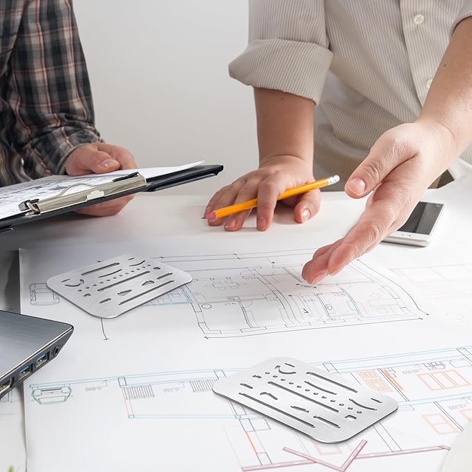 3 Pieces Eraser Shield Eraser Template Drafting Metal Erasing Shield Stainless Steel for Drawing Drafting Tool Artists