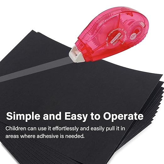 Glue Runner Permanent, Double Sided Adhesive Scrapbook Runner Tape Roller, 0.3-inch by 360-Inch, Permanent Adhesive Dots Roller Applicator - 12Packs Rose and Red