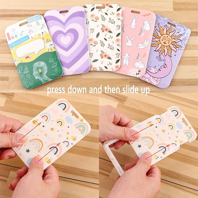 Funny ID Lanyard Badge Holder & Retractable Badge Reel Clip Cool Preppy School Key Lanyard ID Holder for Teachers Students Teens Kids for Keys & ID Badges Cute Keychain Lanyard for Women