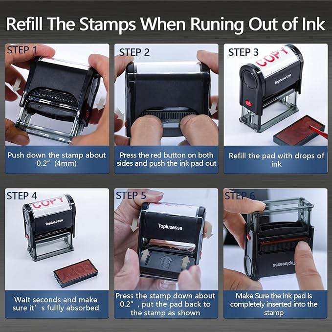 Paid Stamp Self Inking Rubber Business Stamp Office Stamp Self Inking Paid Stamp for Business Office Supplies- Red Ink