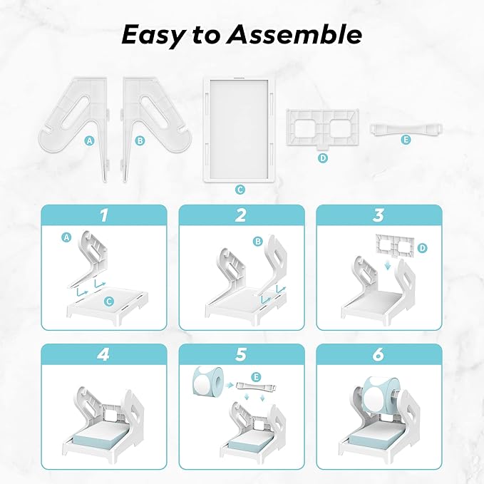 Label Holder, Thermal Shipping Label Holder for Rolls and Fan-Fold Labels, Desktop Label Printer Accessory for Office, Home