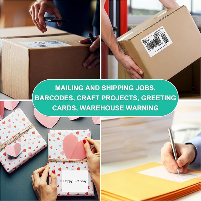 L LIKED Printable Shipping Address Labels, 500 Sheets Mailing Labels, 3-1/3" x 4" Sticker Labels for Laser/Inkjet Printing, Matte White - 3000 Labels.