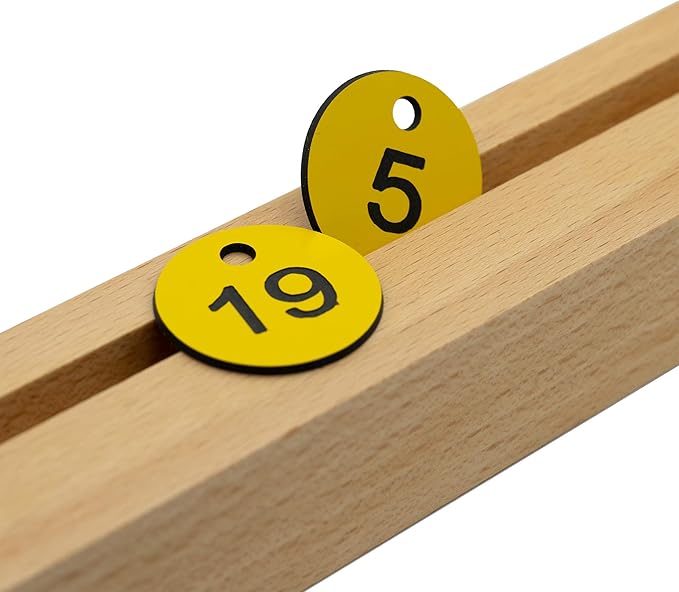 StayMax Plastic ID Number Tags Engraved Tags Key Tags Without Key Rings (101-200, Yellow)