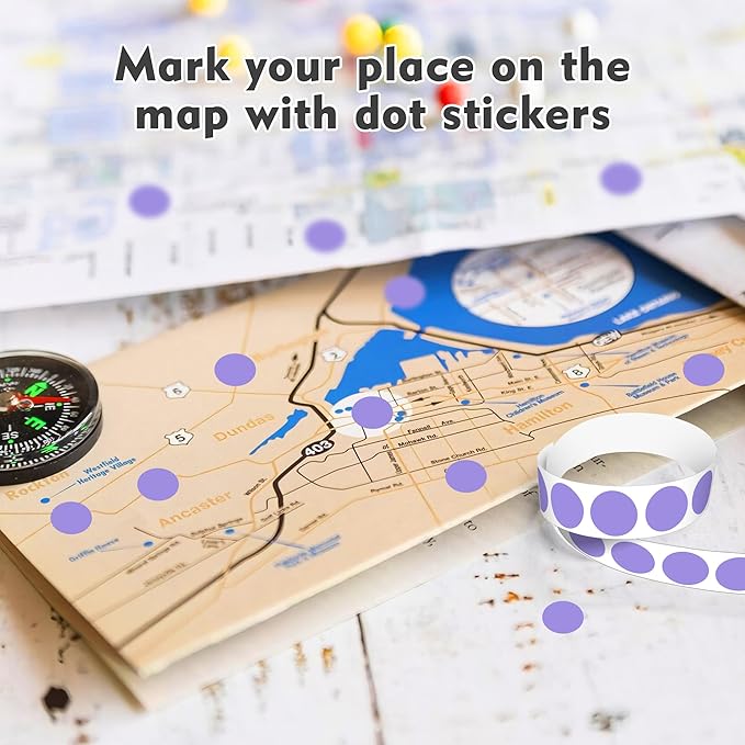 PARLAIM 3/4 Inch Roll Color Coding Labels,4000 per/4 Rolls Round Adhesive Color Coding Circle Dot Stickers for Office Home(Lavender)