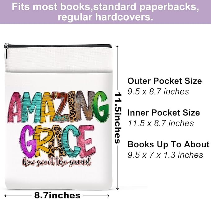 Inspirational Western Faith Christian Gifts Book Sleeve Book Cover Religious Cowgirl Accessories for Women Friend Mom Friendship Christmas Birthday Book Lovers Gifts Book Protector with Zipper