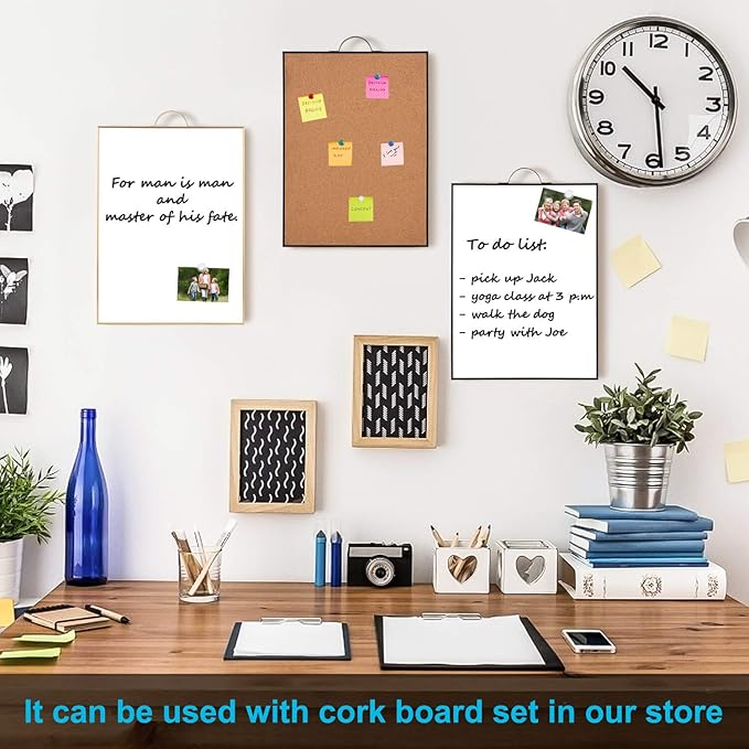 TSJ OFFICE Small White Board - 16" X 12" Portable Black Aluminum Framed Whiteboard, Magnetic Dry Erase Board with a Handle, to Do List Notepad for Office, Home, School