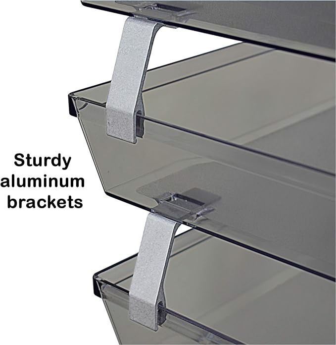 Acrimet 3 Tier Side Load Letter Tray Facility, Desktop File Organizer, A4 Letter Size Paper Organizer, Minimalist Storage Solution Paper Tray for Office, Home, Classroom (Plastic, Clear Smoke Color)