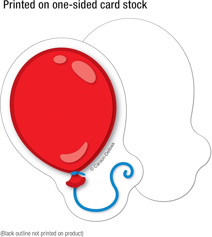 Carson Dellosa 36-Piece Colorful Mini Balloons Bulletin Board Cutouts, Bright and Colorful Balloon Cutouts for Bulletin Board and Party Decorations, Colorful Birthday Classroom Décor