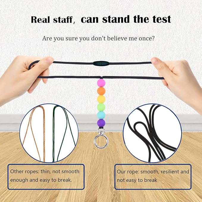 POPLOPP 3PCS Teacher Lanyards for ID Badges and Keys, Cute Silicone Beaded Lanyard for Women Nurse Employees Students