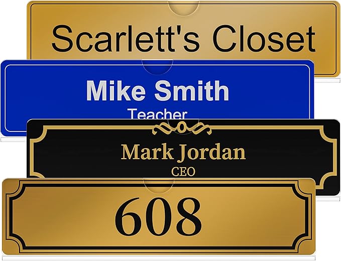 Acrylic Wall Name Plate Holder, Office Name Plate with Adhesive Tapes, Door Name Plate Wall Nameplate Clear Sign Holder Frame, 2"x8", 80 Pack