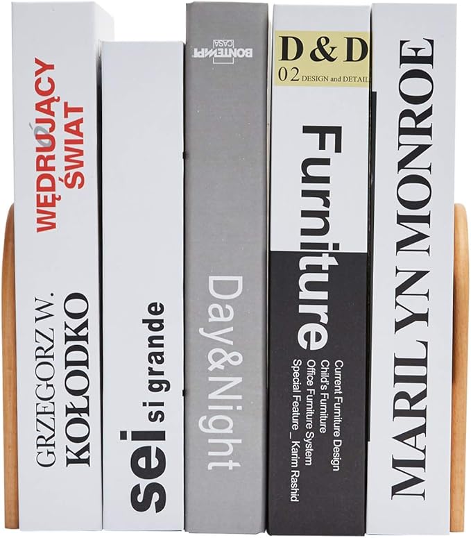 Pandapark Wood Bookends,Non-Skid Bookend for Shelves,Heavy Duty Bookends,Book Stand for Books/CDs,1 Pair