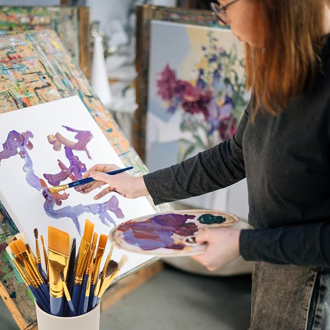 Painting Brushes, 25 All Purpose Paint Brushes Bulk Painting Brushes for Kids, Craft Paint Brushes for Acrylic Painting Oil Watercolor Gouache